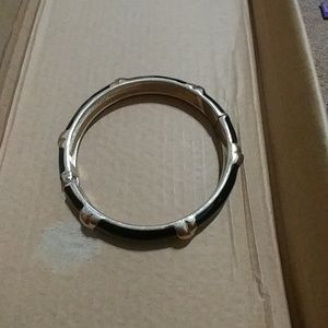 Black and gold bangle bracelet
